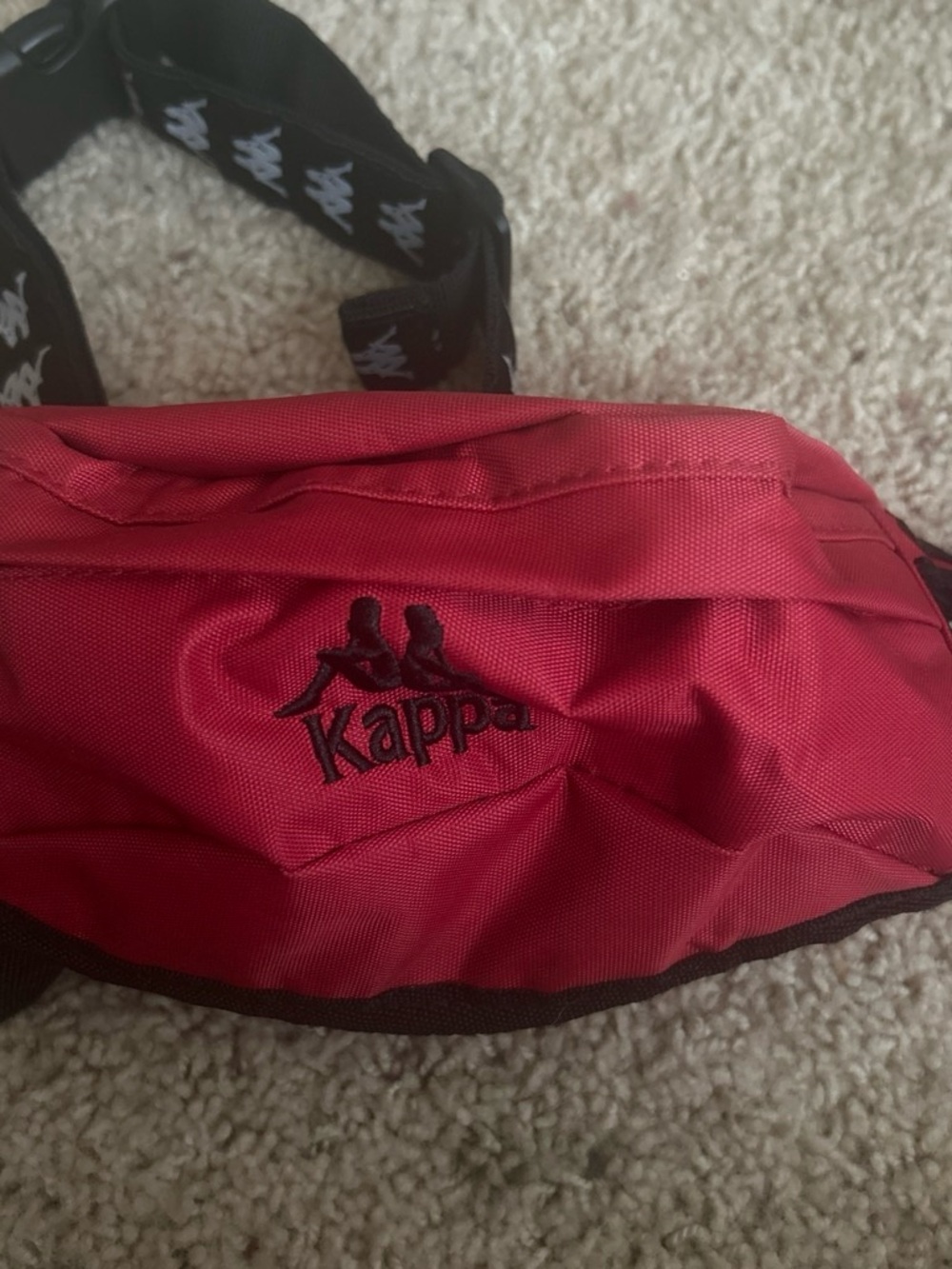 Kappa Red and Black Logo Fanny Pack